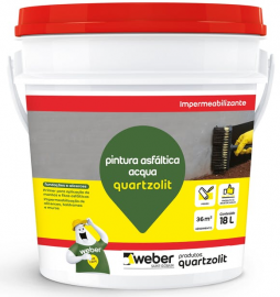 Pintura Asfaltica Acqua 18L Quartzolit