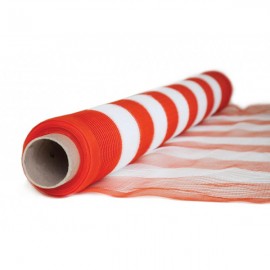 Tela Tecida Laranja com Listras Brancas